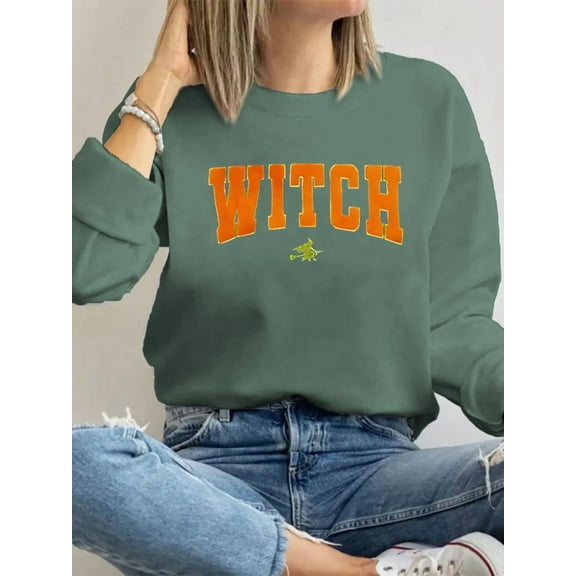 Halloween Sweatshirt for Women Vintage Girls Will Be Girls Hallowmas Shirts Witches Graphic Pullover Tops