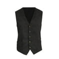 thumbnail image 3 of BiZtdJrK Men Vintage Vests Suede Button Down Sleeveless Casual Jackets Cowboy Slim Fit Waistcoat with Pockets Black L, 3 of 7