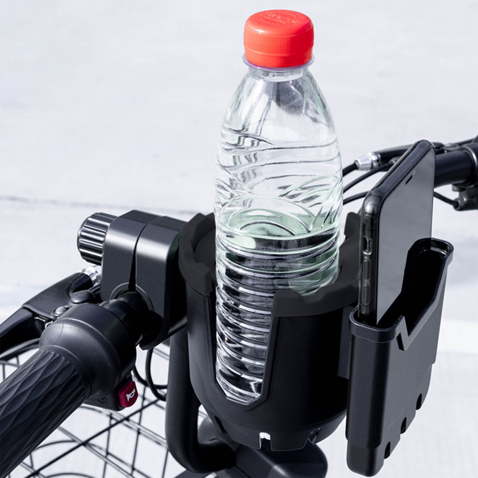 Portavasos con Soporte para Teléfono, Portavasos Universal 2 en 1 con Soporte para Teléfono, Organizador de Tazas y Teléfono para Bicicleta, Cochecito, Bicicleta, Silla de Ruedas, Caminador, Scooter