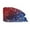 Deep Red, variant on Floral Print Scrub Cap, 4th of July Cloth Work Hat Button Nurse Cap Surgical Cap, Independence Day Casual Head Wrap Dustproof Cap