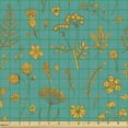 thumbnail image 2 of Ambesonne Floral Fabric by the Yard Upholstery, Teal and Orange Art Pattern, 2 Yards, Pale Orange Dark Seafoam, 2 of 5