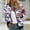 Purple, variant on AOOCHASLIY Women Winter Coat Women's Style Stylish Stand-up Pocket Zipper Floral Print Long Sleeve Casual Coat
