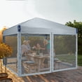 thumbnail image 3 of Aoodor 12'x12' Pop Up Canopy with Removable Mesh Sidewalls, Outdoor Portable Instant Shelter Tent-Gray, 3 of 8