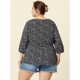 thumbnail image 4 of Blusa con volantes Agnes Orinda Blucon Floral Ditsy Negro XXL, 4 of 5