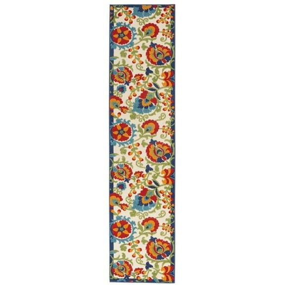 2 x 10 ft. Multi Color Mediterra Indoor & Outdoor Runner Rug