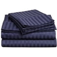 thumbnail image 1 of 400 Thread Count Egyptian Cotton Full Sheet Set Stripe  Navy Blue, 1 of 1