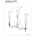 thumbnail image 3 of Kingston Brass KS3335TX French Country Two-Handle Deck Mount Roman Tub Faucet, Oil Rubbed Bronze, 3 of 4