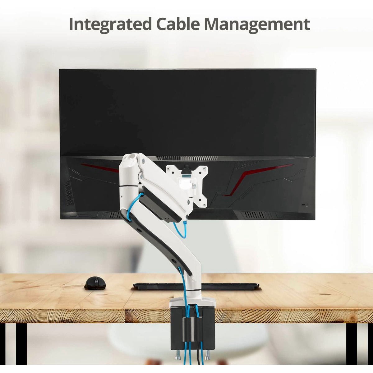 SIIG CE-MT3111-S1 Dual Monitor Aluminum Heavy Duty Desk Mount with USB and Audio Ports - White