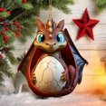 thumbnail image 4 of Estatua de dragón de Navidad, decoración realista de huevo de dragón, acrílico para bolsa, mochila, 4 of 6