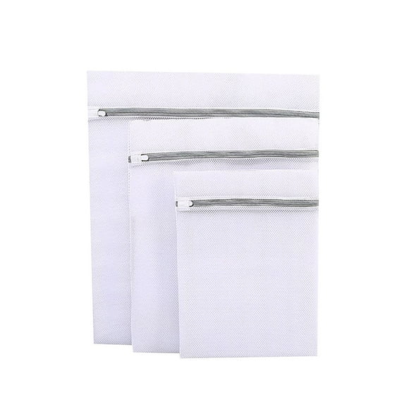 3Pack Laundry Mesh Bags Delicates Wash Bags For Lingerie Stockings Simple Laundry Honeycomb Mesh Bag Thickened Polyester Gray Zipper Mesh Bag Set (1 Large 1 Medium 1 Small), Pink