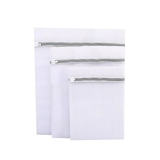 Deals 3Pack Laundry Mesh Bags Delicates Wash Bags For Lingerie Stockings Simple Laundry Honeycomb Mesh Bag Thickened Polyester Gray Zipper Mesh Bag Set (1 Large 1 Medium 1 Small) Storage Bags