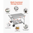thumbnail image 6 of VEVOR Outdoor Grill Cart, 36.4 x 23.4 x 1 inch Tabletop Size Grilling Table, Movable Outdoor Cooking Table with 4 Spice Containers, Wheels, Lids, Hooks, BBQ Prep Tables for Picnic, Kitchen, Courtyard, 6 of 9