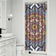 thumbnail image 2 of Artistic Boho Daisy Bloom Curtain 36x72 Inches, Quick-Dry Polyester with Plastic Hooks, Summer Floral Print for Bathroom Decor, 2 of 5
