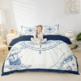 thumbnail image 2 of Erosebridal Nautical Compass Duvet Cover Queen,Ocean Adventure Theme Bedding Sets Queen Size,Sea Sailboats Comforter Cover Queen For Youth,Super Cozy Room Decoration Reversible,3 Pieces（No Comforter）, 2 of 7