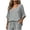 Gray, variant on Womens 3/4 Sleeve V Neck Shirts Solid Color Side Slit Blouses High Low Loose Fit Tunic Tops Fall Casual Comfy Tops Beige M