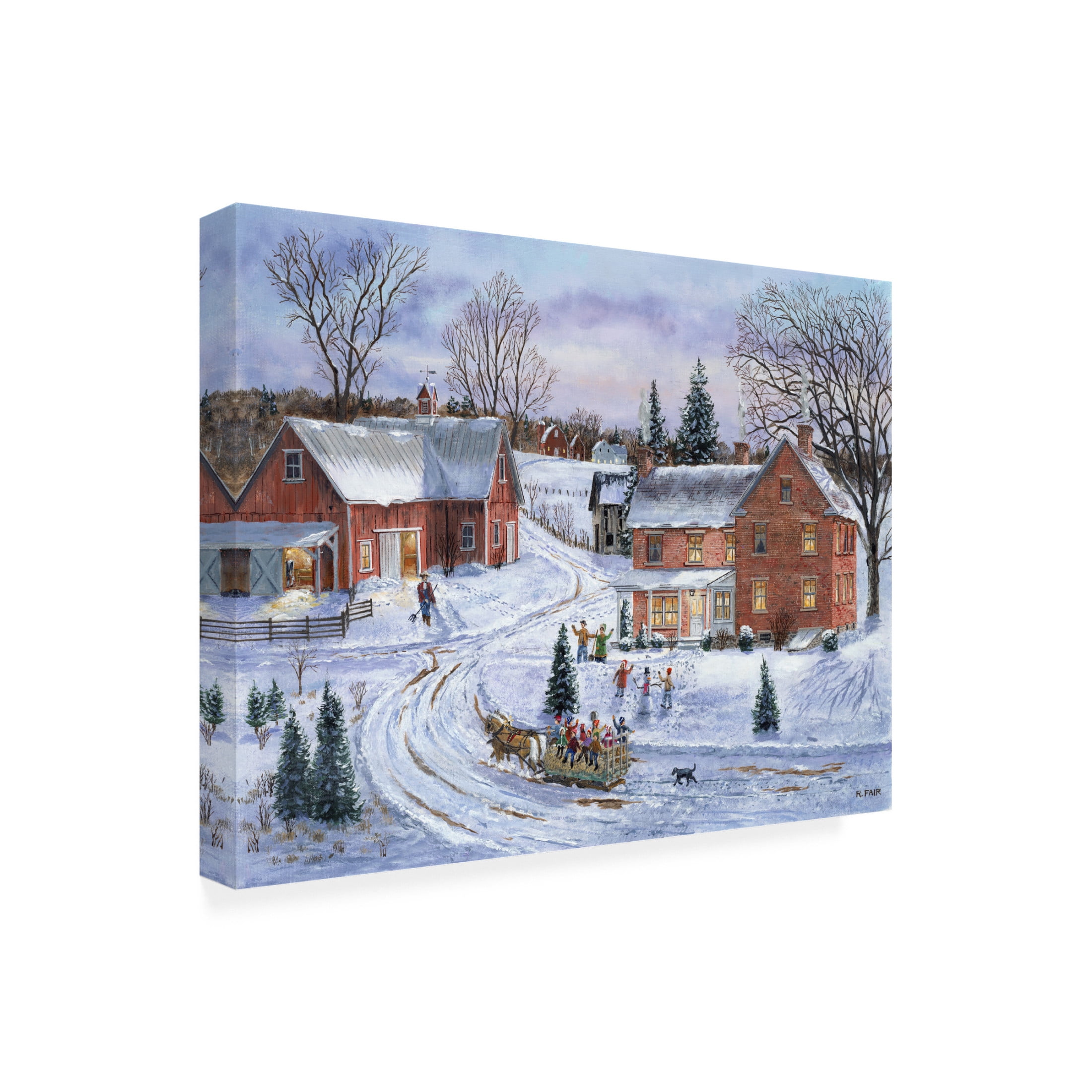 Canvas Wall Art - Bob Fair 'Hayride' Wall Art for Living Room, Bedroom, or Office Décor by Trademark Fine Art - 19 x 14 Inches
