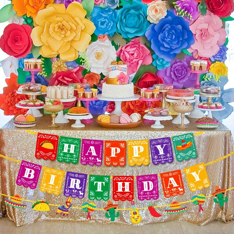 Mexican Pinata Happy Birthday Banners Party Decorations Rainbow Tassel  Garlands Flags Table Runner Cinco De Mayo Party Supplies - AliExpress