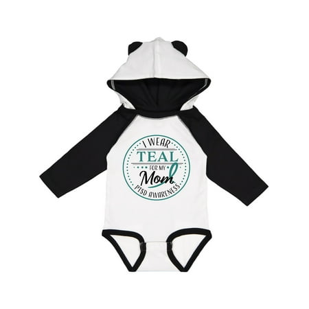 

Inktastic I Wear Teal for my Mom-PTSD Awareness Gift Baby Boy or Baby Girl Long Sleeve Bodysuit