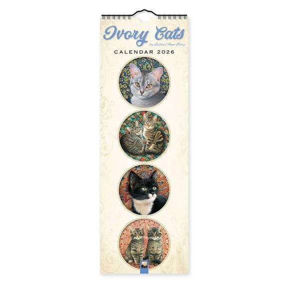 Ivory Cats Slim Calendar 2026 (Art Calendar), (Paperback)