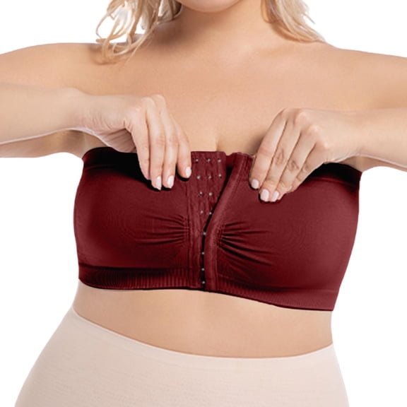 Front Closure Strapless Bra - Everyday Comfort, Nylon Spandex, Versatile for All Seasons & Outfits