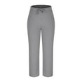 thumbnail image 2 of Plebaso Wide Leg Pants for Women Drawstring Knit Casual Pants Solid Color Womens Open Bottom Trousers, 2 of 6