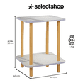 thumbnail image 3 of Mesa Centro Minimalista Madera Lateral Doble Repisa 40cm Blanco Marmoleado, 3 of 5