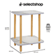 thumbnail image 3 of Mesa Centro Minimalista Madera Lateral Doble Repisa 40cm Blanco Marmoleado, 3 of 5