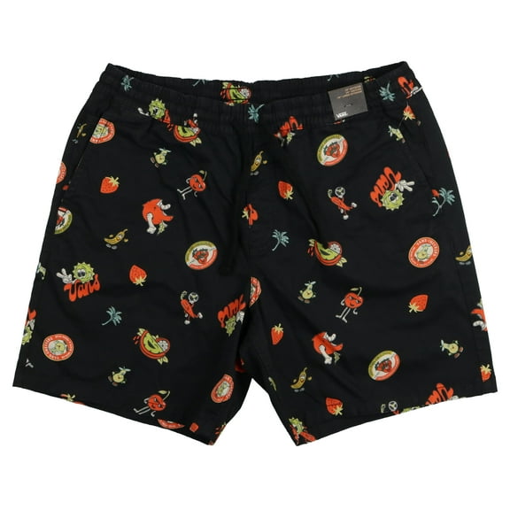 Vans Men's Range Relax Elastic Fruit AOP Shorts Medium Black Orange