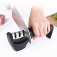 thumbnail image 4 of Jinsinto Knife Sharpener, 3 in 1 Professional Knife Sharpener, Manual Knife Sharpener Sharpener, Knife Sharpener for Stainless Steel Knives of All Sizes(Black), 4 of 5