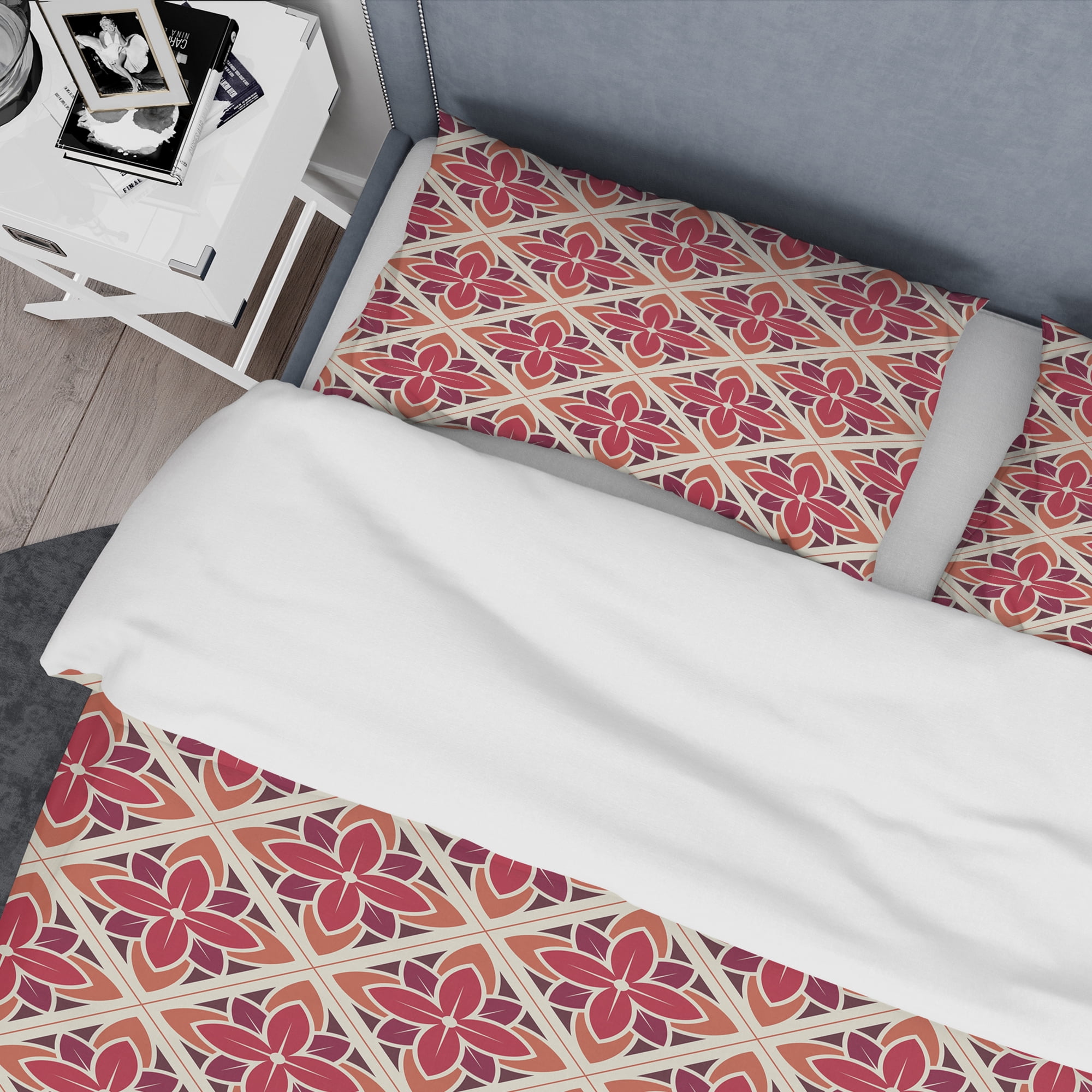 Designart 'Retro Floral Pattern VI' Mid-Century Modern Duvet Cover Set