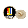 thumbnail image 1 of Love Is Patient Love Is Kind Round Metal Golden Pin Brooch Clip, 1 of 3