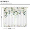 thumbnail image 2 of Watercolor White Flower Kitchen Curtains Spring Floral Green Leaves Small Short Cafe Window Curtains Olive Eucalyptus Botanical Bathroom Drapes Treatment Tier Curtains 2 Panels (27.5x39 Inch), 2 of 6