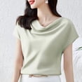 thumbnail image 4 of Mittory Women's Silk Cowl Neck Tank Tops Casual Fashion Sleeveless Silky Satin Blouse, 4 of 4