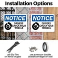 thumbnail image 3 of (2 Pack) Drivers Chock Your Wheels OSHA Notice Sign 10 Inch X 7 Inch Indoor / Outdoor Rust-Free Aluminum Metal Signs for Workplace, Workshop, and Construction Site, Made in the USA, 3 of 8