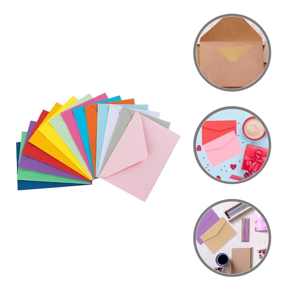 Soimiss 100Pcs Colored Small Envelopes Assorted Colors for Photo Storage and Letter Use