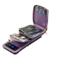 thumbnail image 2 of Allytech Case for Samsung Galaxy Z Flip5, [Large Capacity] Wallet Case with Card Slots & Zipper Pocket, Premium PU Leather Metal Snap Kickstand Shockproof Case with Shoulder Strap, Purple, 2 of 7