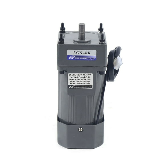 5K AC Gear Motor with Speed Controller Reduction Electric Motor High Torque Single-Phase Electric Gear Motor for Instrumentation, Transmission 90W