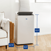 مكيف هواء محمول Whynter NEX Inverter بخرطوم مزدوج للتبريد مع شبكة Wi-Fi ذكية ومزيل للرطوبة ومروحة، كفاءة ARC-1230WN بمساحة 600 قدم مربع