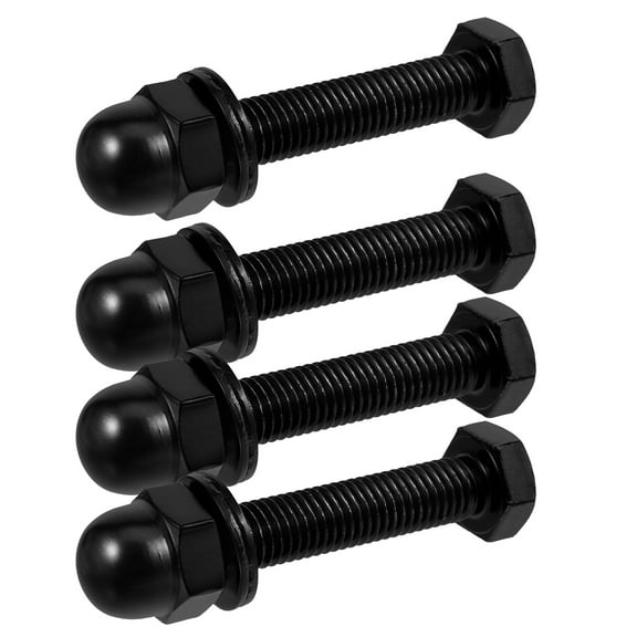 Black Head Bolts for Barn Door Hardware Accessories with Smooth Thread 4 Sets