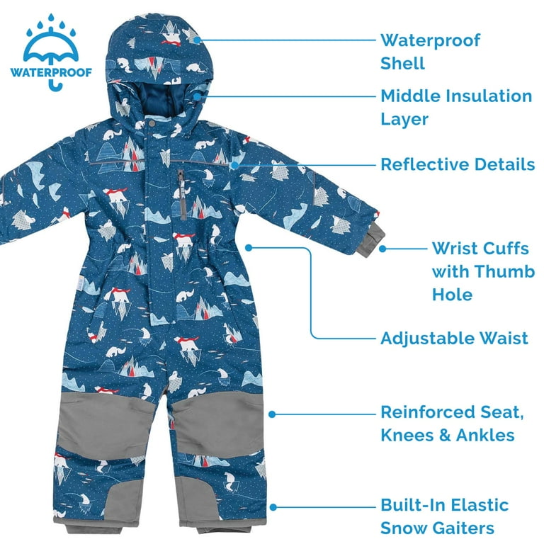 Camelia Girls One-Piece Snowsuit Black Camelia Girls One-Piece Snowsuit Black