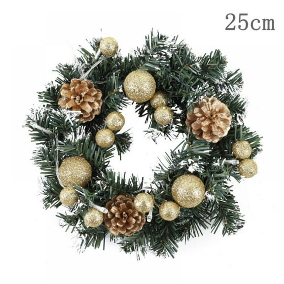 Pre-lit Artificial Christmas Wreath Flocked with Mixed Decorations and Pre-Strung White LED Lights