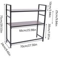 thumbnail image 3 of Miumaeov 2-Tier Desktop Bookshelf H-Shaped Multipurpose Wooden Computer Desk Bookcase Storage Shelf Rack Organizer for Office, Dorm, Living Room, Bedroom, 3 of 9