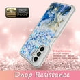 thumbnail image 6 of Samsung Galaxy A13 5G Case, Rosebono Hybrid Bling Glitter Sparkle Epoxy Graphic Marble Colorful Silicone Skin Cover Armor Case for Samsung Galaxy A13 5G (Blue), 6 of 6