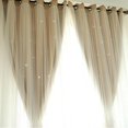 thumbnail image 3 of Luxsea Drop Cloth Curtains,High Shading Lace Princess Wind Curtains Romance Double-Deck Cloth & Blackout Floor-standing Curtain Star Hollow Curtain Drape,Only One Side, 3 of 6