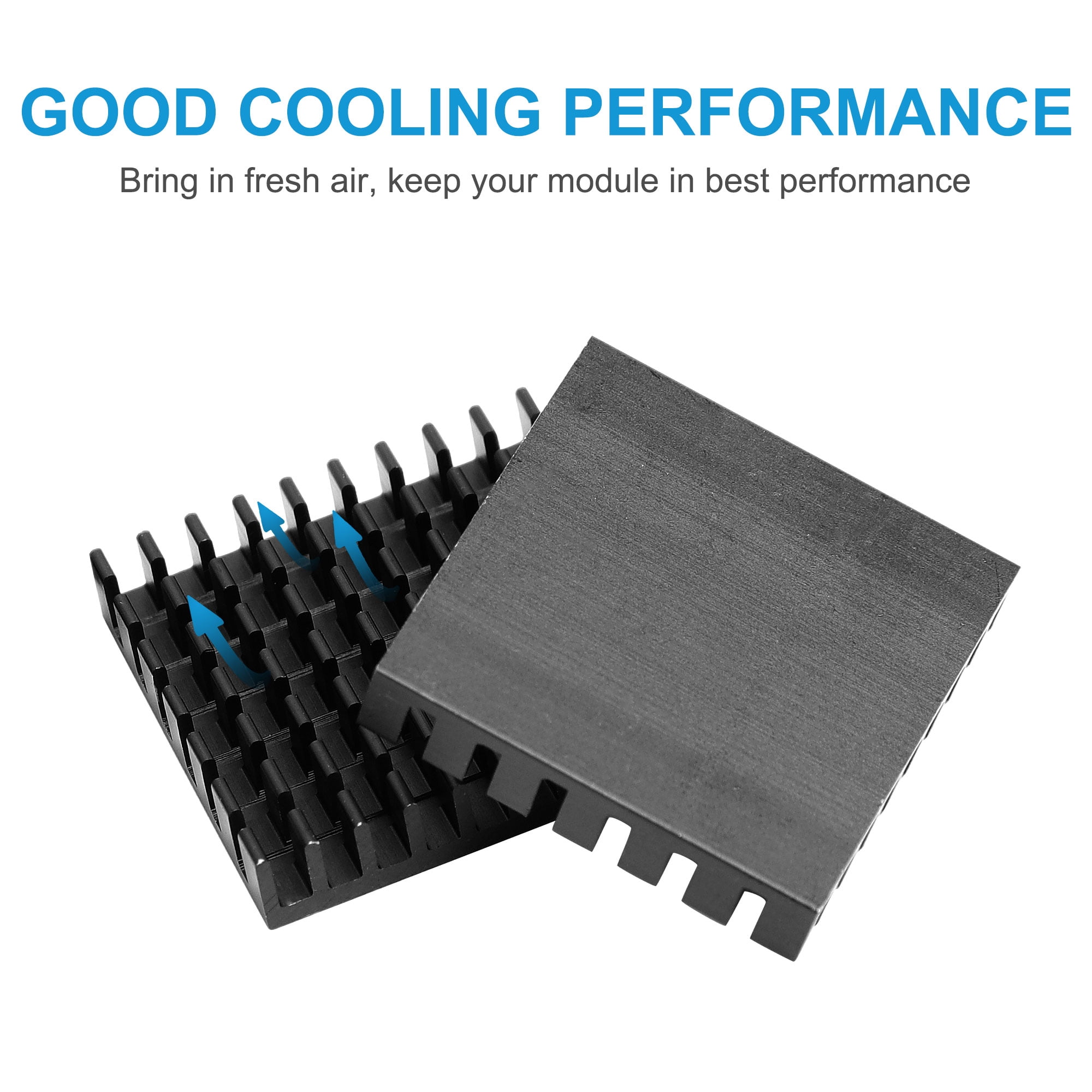 Unique Bargains 5 Pieces Black 28mmx28mmx6mm Square Shape Aluminium Heats Cooling Cooler Fin