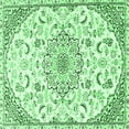thumbnail image 1 of Ahgly Company Machine Washable Indoor Square Medallion Emerald Green Traditional Area Rugs, 7' Square, 1 of 4