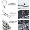 thumbnail image 2 of Percha de acero inoxidable con clip para ahorrar espacio, construcción sólida, gancho giratorio de 360 grados, resistente al viento, accesorios de lavandería para calcetines, sujetadores, ropa, 2 of 5