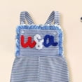 thumbnail image 5 of mgoYE Toddler Girl Clothes Sets 4th Fourth July Toddler Girl Outfit USA Romper Spaghetti Strap Bell Bottoms Jumpsuit Red White Blue Outfits|Navy 18-24 Months, 5 of 5