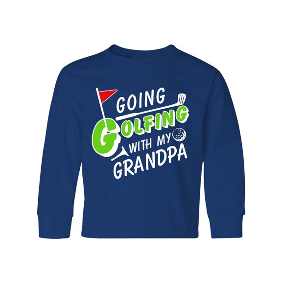 Inktastic Going Golfing with my Grandpa- kids golf Long Sleeve Youth T-Shirt
