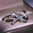 thumbnail image 3 of Kcodviy Women‘S Full Diamond Bow Rings for Teen Ring Engagement Ring Jewelry Masculine Rings Gifts Fruit Rings Adjustable Rings for Teen Rings Size 4, 3 of 7